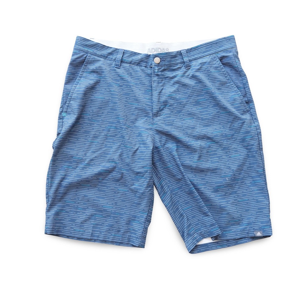 Adidas Performance Golf‎ Shorts Blue Horizontal Dash Pattern Mens 34 Stretch
